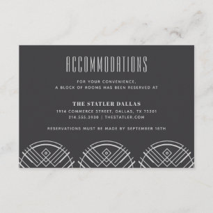 Deco Scallops Wedding Accommodation Card - Grey