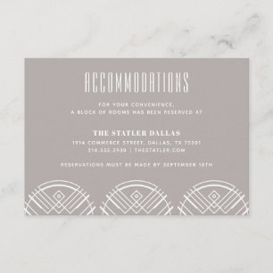 Deco Scallops Wedding Accommodation Card - White