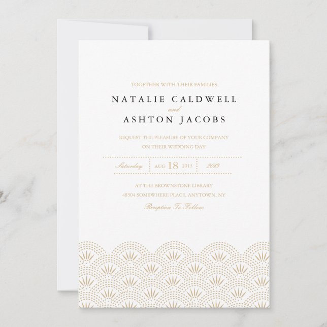 Deco Seigaiha Wedding Invitation (Front)