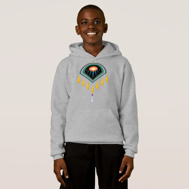 Deco Space Egg Enfants Unisexe Capuche Pullover (Devant entier)