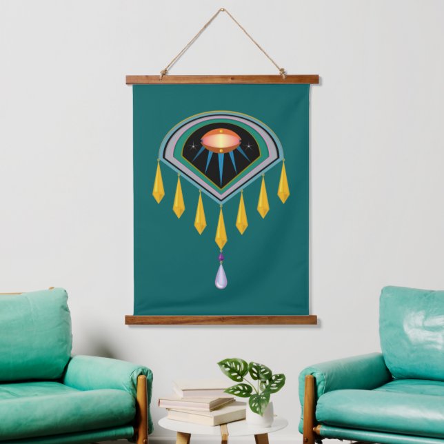 Deco Space Egg Wood Topped Tapestry (Living Room)