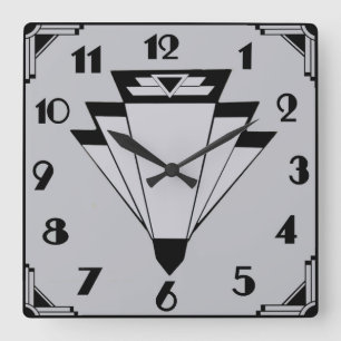 Deco Style Clock. Square Wall Clock