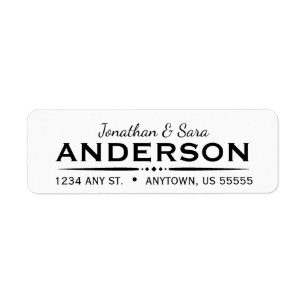 Deco Text Divider with Script Text Return Address
