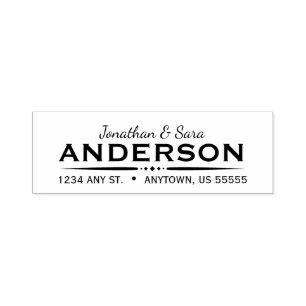 Deco Text Divider with Script Text Return Address Self-inking Stamp
