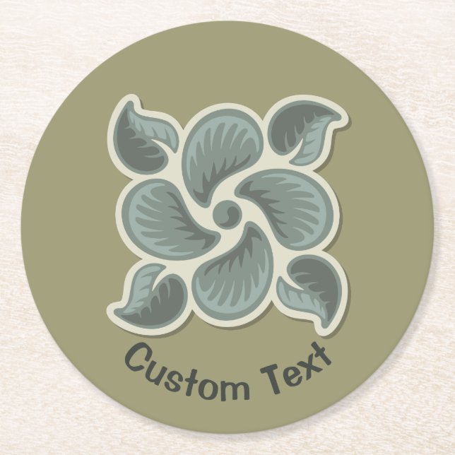 Deco tile 2 round paper coaster (Front)