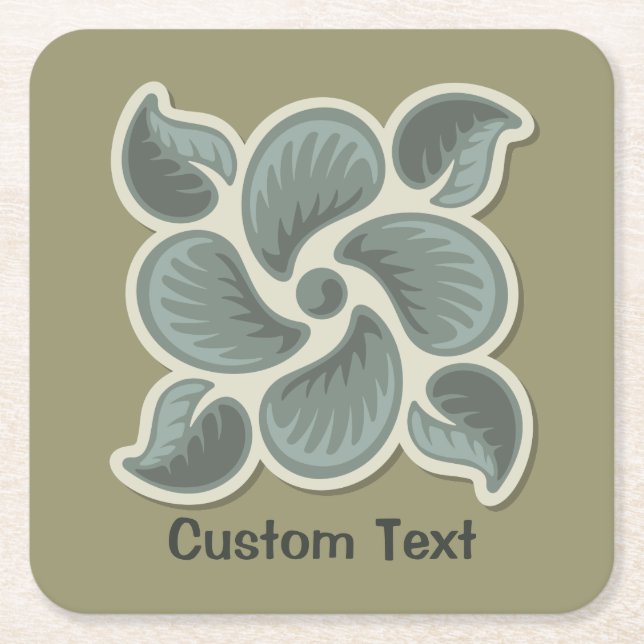 Deco tile 2 square paper coaster (Front)