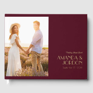 Déco type or Livre d'invité photo Mariage de Bou