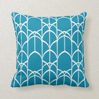 Deco Windows Pillow (Coral Blue)