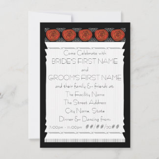 Decofied Roses (The Wedding Reception) Invitation