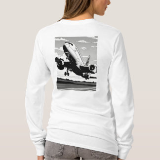 Décollez le T-shirt féminin avec de l'art aéronaut
