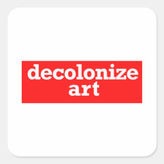 decolonize art square sticker