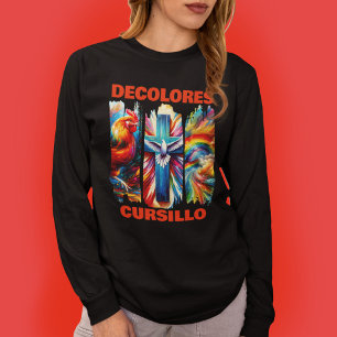 DeColores Cursillo Brush Stroke Rooster Cross Dove T-Shirt