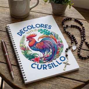 DeColores Cursillo Colorful Floral Rooster  Notebook
