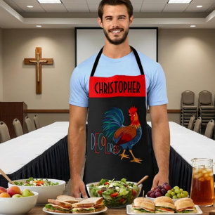 DeColores Cursillo Colorful Rooster Personalized Apron