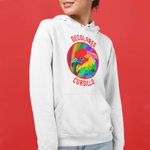 DeColores Cursillo Colorful Rooster Vivid Rainbow  Hoodie