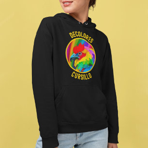 DeColores Cursillo Colorful Rooster Vivid Rainbow  Hoodie
