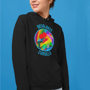 DeColores Cursillo Colorful Rooster Vivid Rainbow  Hoodie