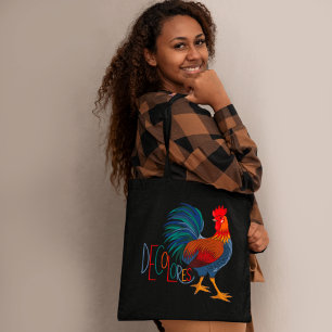 DeColores Cursillo Colourful Rooster Tote Bag