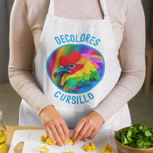DeColores Cursillo Colourful Rooster Vivid Rainbow Apron