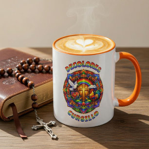 DeColores Cursillo Cross Dove Rooster Mandala Mug