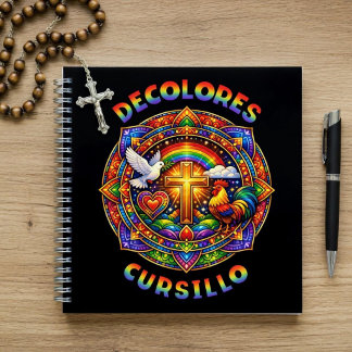 DeColores Cursillo Cross Dove Rooster Mandala Notebook