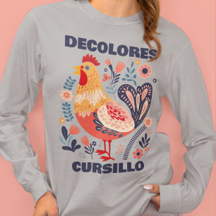 DeColores Cursillo Folk Art Rooster Christian T-Shirt
