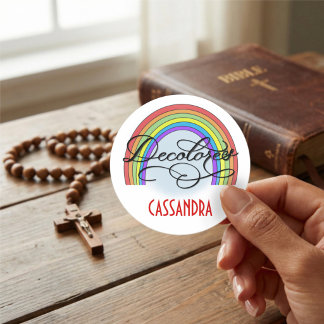 DeColores Cursillo Rainbow Faith Religion Classic Round Sticker