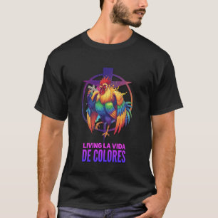 DeColores Cursillo Rainbow Rooster Catholic T-Shirt