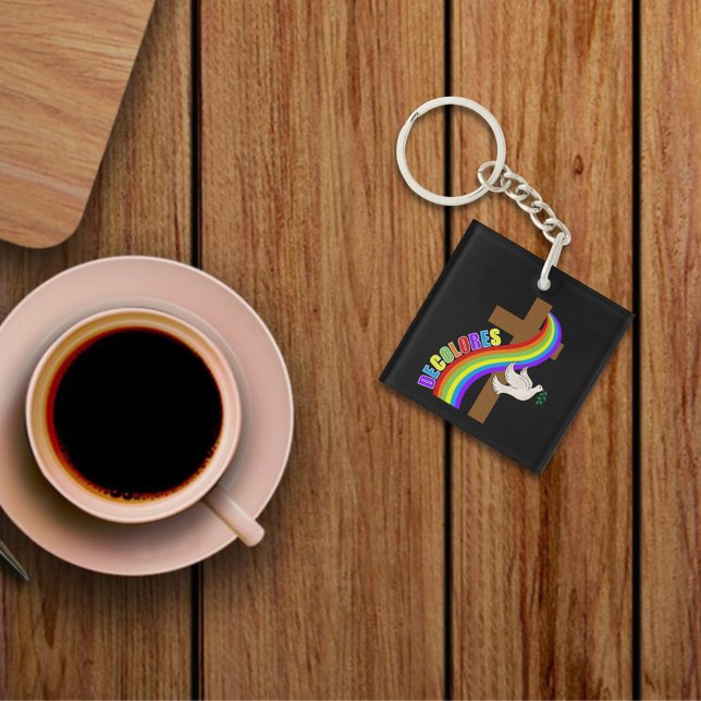 DeColores Cursillo Rainbow With Cross and Peace Do Keychain (Creator Uploaded)