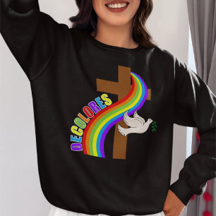 DeColores Cursillo Rainbow With CrossY Peace Dove Sweatshirt