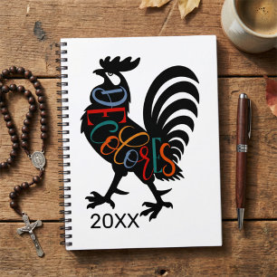DeColores Cursillo Rooster Black Silhouette  Notebook