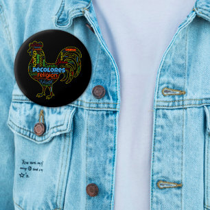 DeColores Cursillo Rooster Word Cloud 3 Inch Round Button