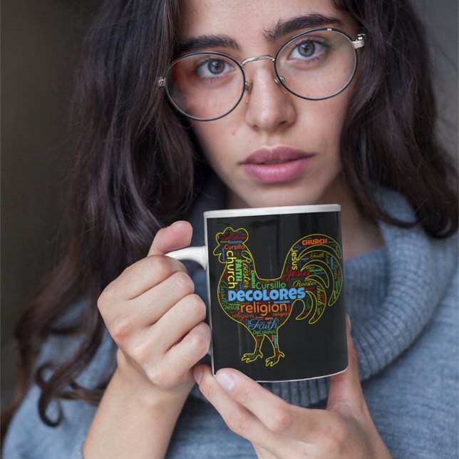 DeColores Cursillo Rooster Word Cloud  Coffee Mug (Creator Uploaded)