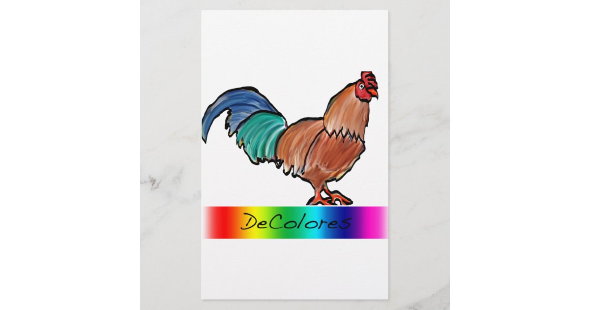 DeColores Rooster Stationery | Zazzle