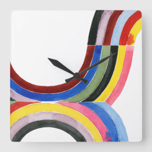 Deconstructed Rainbow - Vertical Square Wall Clock
