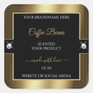 Décontracté café noir brillants Brown Étiquette pr