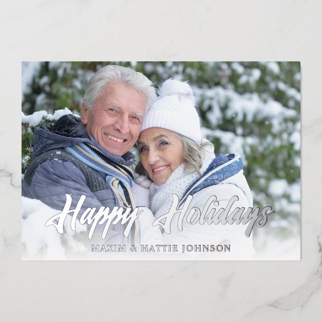 Décontracté Script moderne Joyeux vacances hiver p (Recto)