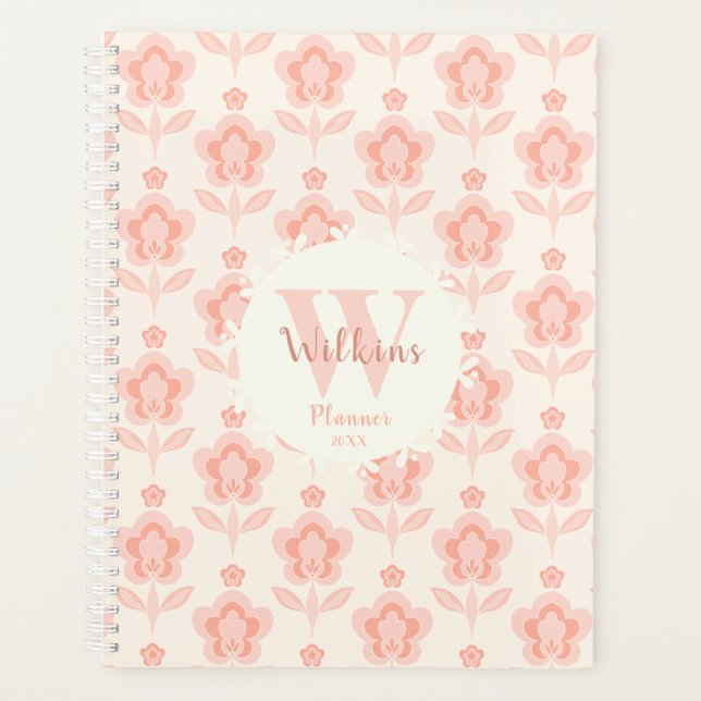 Décor Art Pale Rose Peach Boho Floral Flower (Devant)