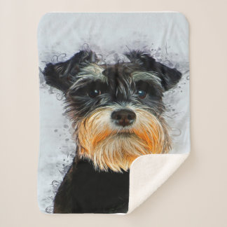 Décor Banket | Dog Lover | Cute Schnauzer Sherpa Blanket