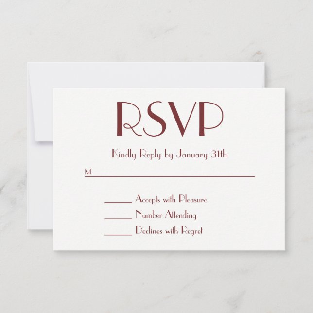 Décor contemporain Bourgogne et blanc RSVP (Devant)