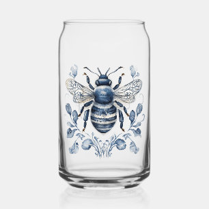 Décor d'abeilles de style Delft bleu et blanc avec