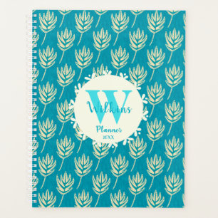 Décor d'art botanique en feuille de palme turquois