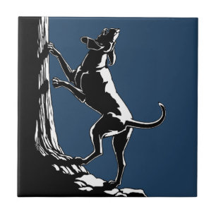 Décor de chien de chasse de carreau de céramique