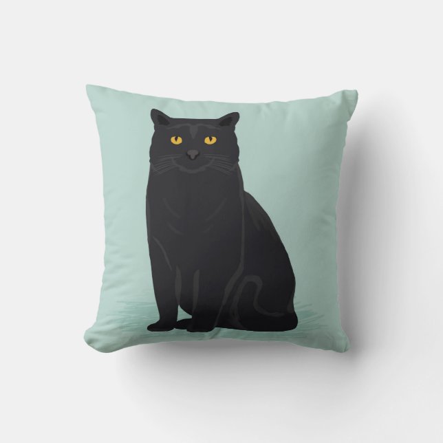 Décor de coussin Cure Black Cat Dames de chat (Recto)