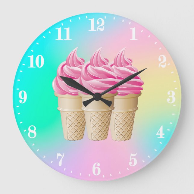 Décor de crème glacée Grande horloge (Recto)