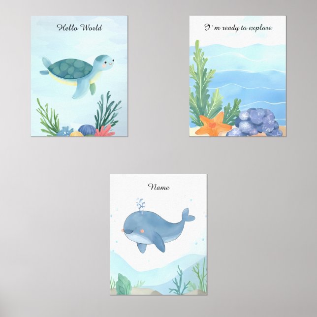 Décor de la chambre pour bébé Ocean (Recto)