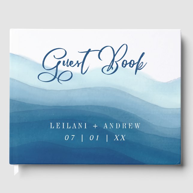 Décor de l'aquarelle d'enveloppement bleu | Livre  (Recto)