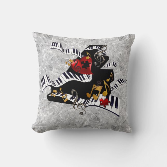Décor de musique Coussin Piano Design par Juleez (Recto)