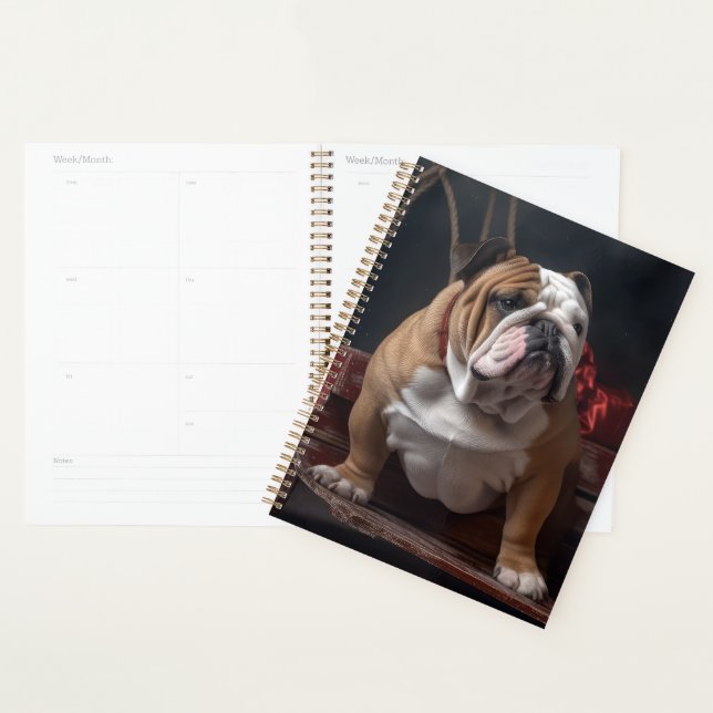 Décor de Noël Bulldog Snowy Sleigh (Devant avec enveloppe)