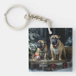 Décor de Noël Bullmastiff Snowy Sleigh